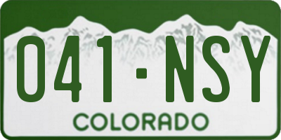 CO license plate 041NSY