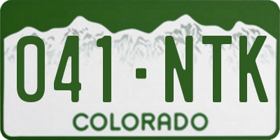 CO license plate 041NTK