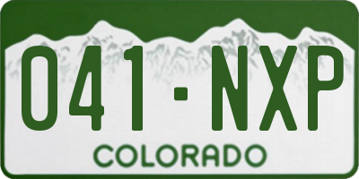 CO license plate 041NXP