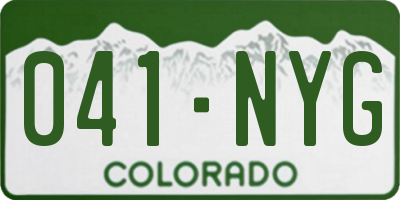 CO license plate 041NYG