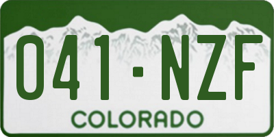 CO license plate 041NZF