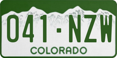 CO license plate 041NZW