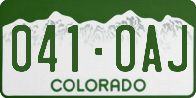 CO license plate 041OAJ