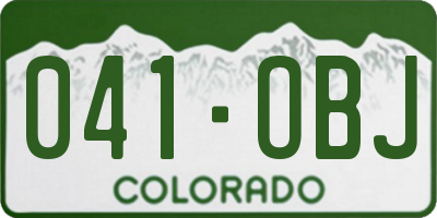 CO license plate 041OBJ