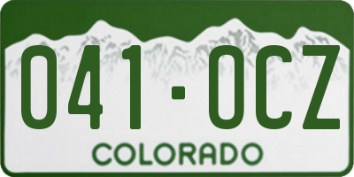 CO license plate 041OCZ