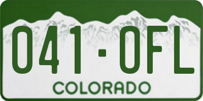 CO license plate 041OFL