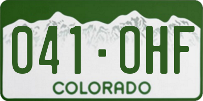 CO license plate 041OHF