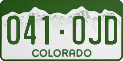 CO license plate 041OJD