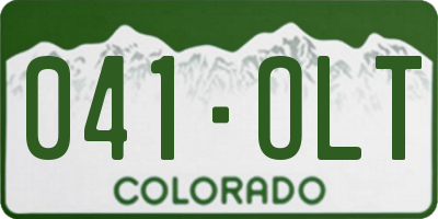 CO license plate 041OLT