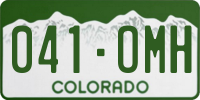 CO license plate 041OMH