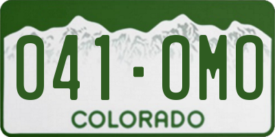 CO license plate 041OMO