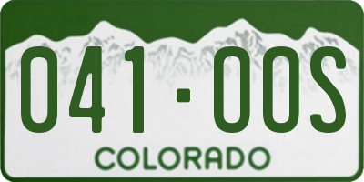 CO license plate 041OOS