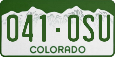 CO license plate 041OSU