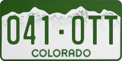 CO license plate 041OTT