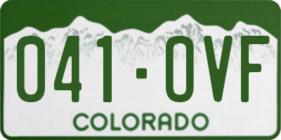 CO license plate 041OVF