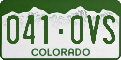 CO license plate 041OVS