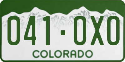 CO license plate 041OXO