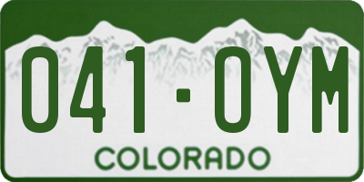 CO license plate 041OYM