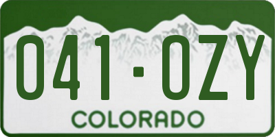 CO license plate 041OZY