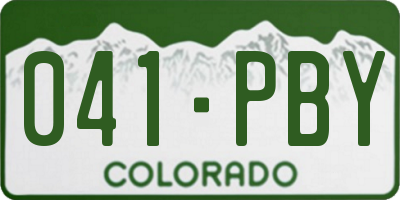 CO license plate 041PBY