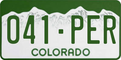 CO license plate 041PER