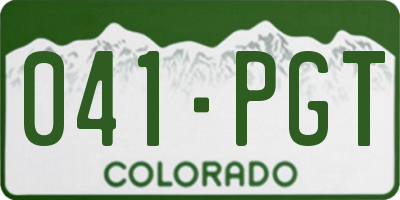 CO license plate 041PGT