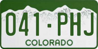 CO license plate 041PHJ