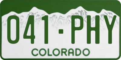 CO license plate 041PHY
