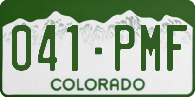 CO license plate 041PMF