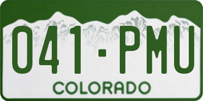 CO license plate 041PMU