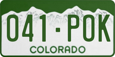 CO license plate 041POK