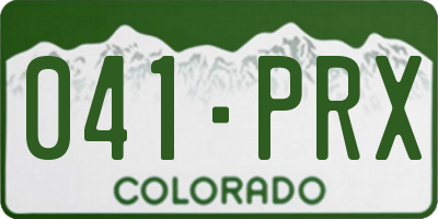 CO license plate 041PRX