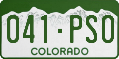 CO license plate 041PSO