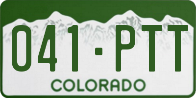 CO license plate 041PTT