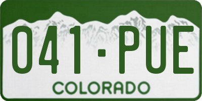 CO license plate 041PUE