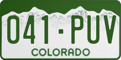 CO license plate 041PUV