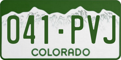 CO license plate 041PVJ