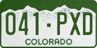 CO license plate 041PXD
