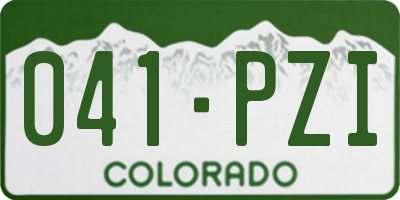 CO license plate 041PZI