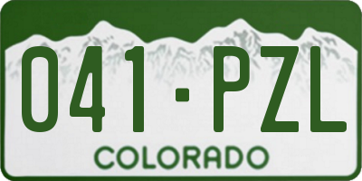 CO license plate 041PZL