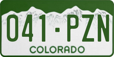 CO license plate 041PZN