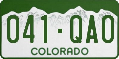 CO license plate 041QAO