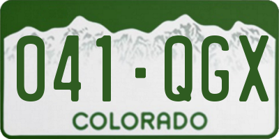 CO license plate 041QGX