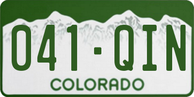 CO license plate 041QIN