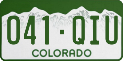 CO license plate 041QIU