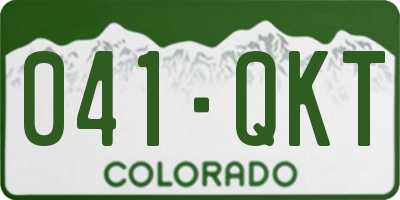 CO license plate 041QKT