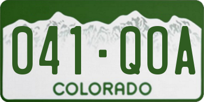 CO license plate 041QOA