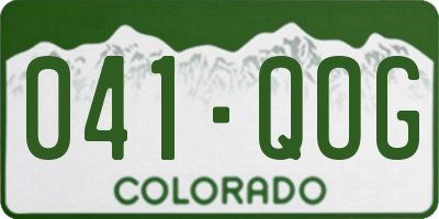 CO license plate 041QOG