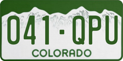 CO license plate 041QPU