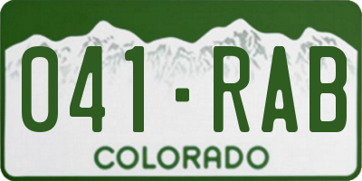 CO license plate 041RAB